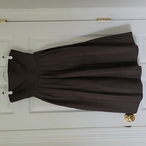 J. Crew Strapless Brown Sateen Dress